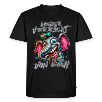 Mieux vaut être fou que l’un d’entre vous – éléphant - T-shirt Premium bio Homme - noir - Devant - Nico (187cm)