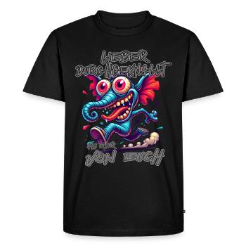 Mieux vaut être fou que l’un d’entre vous – éléphant - T-shirt Premium bio Homme - noir - Devant - Nico (187cm)