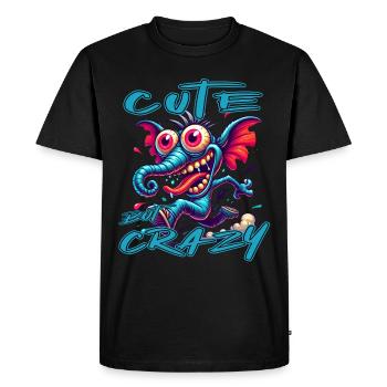 Style de bande dessinée éléphant mignon mais fou - T-shirt Premium bio Homme - noir - Devant - Nico (187cm)