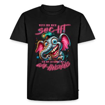 Si vous me cherchez, je suis au bord de la folie - T-shirt Premium bio Homme - noir - Devant - Nico (187cm)