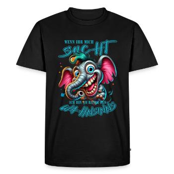 Si vous me cherchez, je suis au bord de la folie - T-shirt Premium bio Homme - noir - Devant - Nico (187cm)