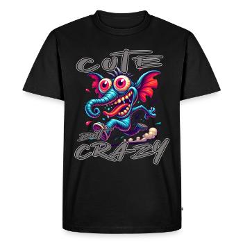 Style de bande dessinée éléphant mignon mais fou - T-shirt Premium bio Homme - noir - Devant - Nico (187cm)