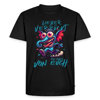 Mieux vaut être fou que l’un d’entre vous – éléphant - T-shirt Premium bio Homme - noir - Devant - Nico (187cm)