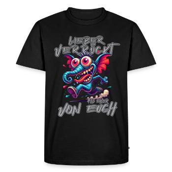 Mieux vaut être fou que l’un d’entre vous – éléphant - T-shirt Premium bio Homme - noir - Devant - Nico (187cm)
