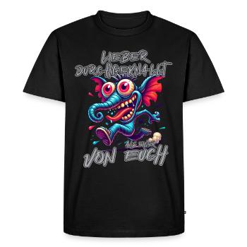 Mieux vaut être fou que l’un d’entre vous – éléphant - T-shirt Premium bio Homme - noir - Devant - Nico (187cm)