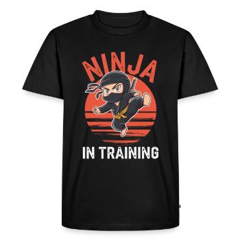 Cute Ninja In Training Mode Warrior Costume Design - T-shirt Premium bio Homme - noir - Devant - Nico (187cm)