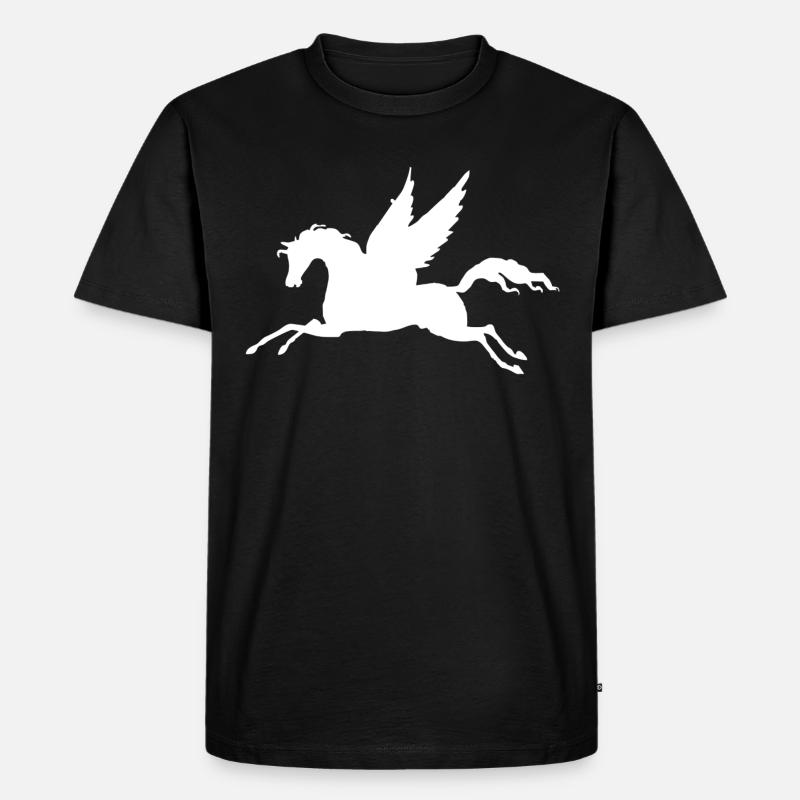 Pegasus - Männer Premium Bio T-Shirt - Schwarz