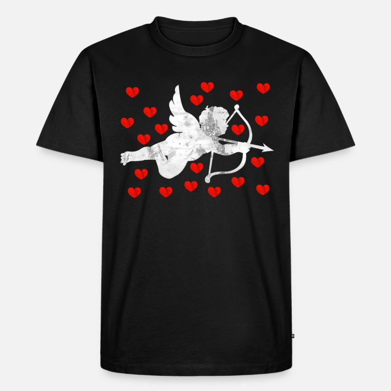 Engel Amor - Männer Premium Bio T-Shirt - Schwarz