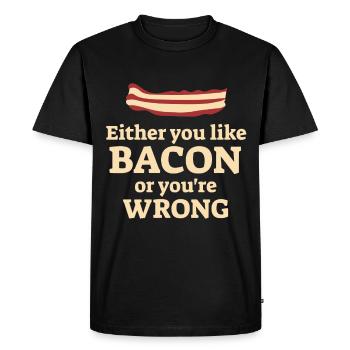 Bacon Bacon - Men's Premium Organic T-Shirt - black - Front - Nico (187cm)