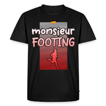 FOOTING JOGGING SPORT COURSE HUMOUR COUREUR BLAGUE - T-shirt Premium bio Homme - noir - Devant - Nico (187cm)