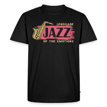 Saxophone Jazz Intrument Saxophonist - Men's Premium Organic T-Shirt - black - Front - Nico (187cm)