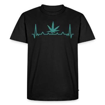 Cannabis Marijuana Weed Smoking - Men's Premium Organic T-Shirt - black - Front - Nico (187cm)
