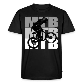 MTB Bike - Men's Premium Organic T-Shirt - black - Front - Nico (187cm)