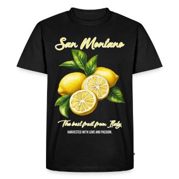 Citron de San Montano à l’italienne - T-shirt Premium bio Homme - noir - Devant - Nico (187cm)