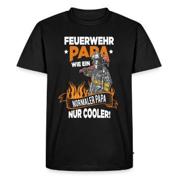 Feuerwehrmann Papa Feuerwehr Vatertag Geschenk - Männer Premium Bio T-Shirt - Schwarz - Vorne - Nico (187cm)