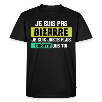 Je Suis Pas Bizarre Drôle Manga Kawaii - T-shirt Premium bio Homme - noir - Devant - Nico (187cm)