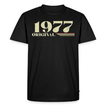 Original 1977 Vintage 1977 Birthday 1977 Retro - Men's Premium Organic T-Shirt - black - Front - Nico (187cm)