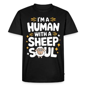 Moutons Éleveur d’ovins Éleveur d’agneaux - T-shirt Premium bio Homme - noir - Devant - Nico (187cm)