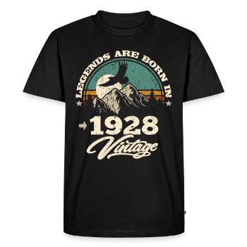 Legends are born in 1928 - Men's Premium Organic T-Shirt - black - Front - Nico (187cm)