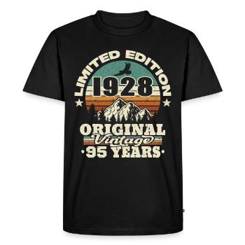 original vintage born in 1928 - 95 years old - Men's Premium Organic T-Shirt - black - Front - Nico (187cm)