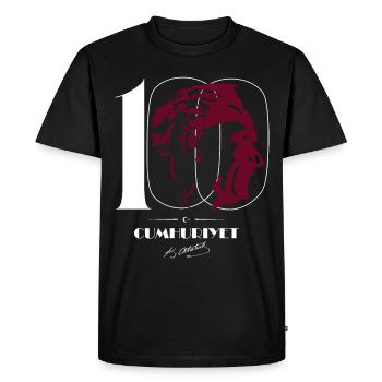 Ataturk Silhouette 100 Years of Cumhuriyet - Men's Premium Organic T-Shirt - black - Front - Nico (187cm)