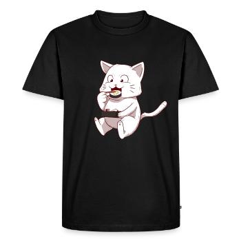 Chat Chat Sushi Japon - T-shirt Premium bio Homme - noir - Devant - Nico (187cm)