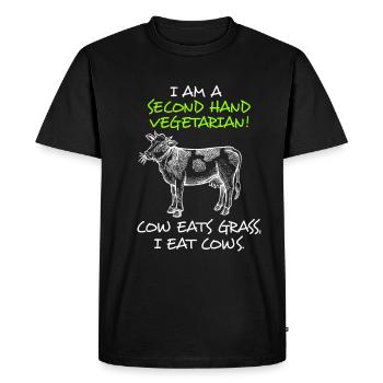 Viande végétarienne anti-végétale - T-shirt Premium bio Homme - noir - Devant - Nico (187cm)