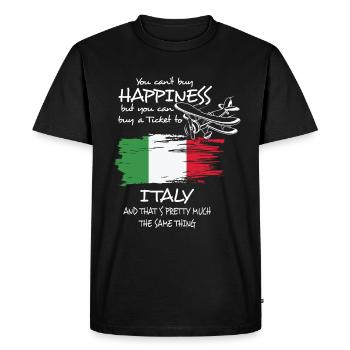 Italy Italy - Men's Premium Organic T-Shirt - black - Front - Nico (187cm)