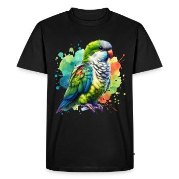 Monk Parakeet Gift - Men's Premium Organic T-Shirt - black - Front - Nico (187cm)