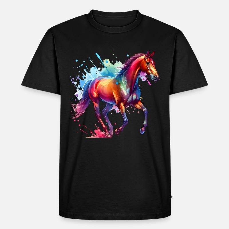 Traber Geschenk Pferd - Männer Premium Bio T-Shirt - Schwarz