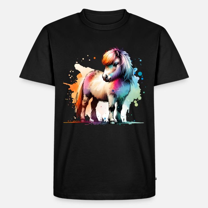 Isländer Geschenk Island Pferde - Männer Premium Bio T-Shirt - Schwarz