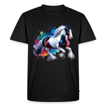 Shire Horse Gift Horse - Men's Premium Organic T-Shirt - black - Front - Nico (187cm)