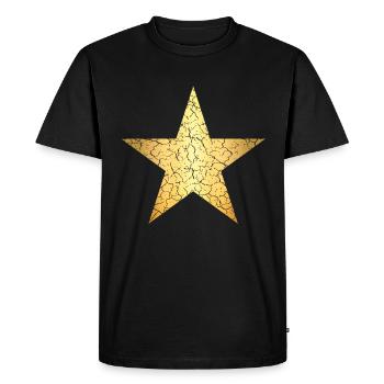 étoile or or étoile rétro used look - T-shirt Premium bio Homme - noir - Devant - Nico (187cm)