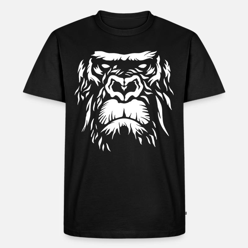 Gorilla - Männer Premium Bio T-Shirt - Schwarz