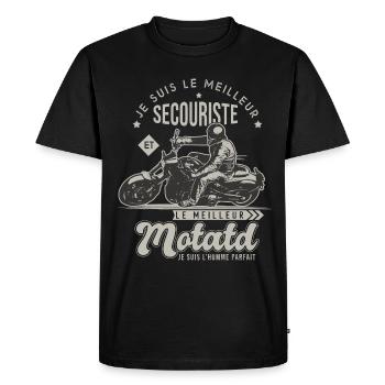 Motard le meilleur secouriste cadeau cool - T-shirt Premium bio Homme - noir - Devant - Nico (187cm)