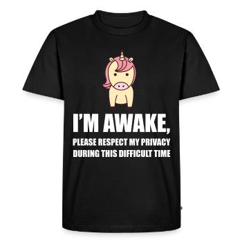 I’m Awake, Please Respect My Privacy - T-shirt Premium bio Homme - noir - Devant - Nico (187cm)