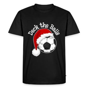 Les fans de football de Noël conçoivent des chemises de Noël - T-shirt Premium bio Homme - noir - Devant - Nico (187cm)