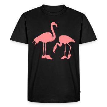 Flamant rose en baskets personnalisables - T-shirt Premium bio Homme - noir - Devant - Nico (187cm)