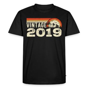 Vintage 2019 Retro 2019 Birthday Gift 2019 - Men's Premium Organic T-Shirt - black - Front - Nico (187cm)