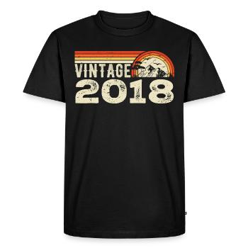 Vintage 2018 Cadeau Anniversaire 2018 Rétro 2018 - T-shirt Premium bio Homme - noir - Devant - Nico (187cm)