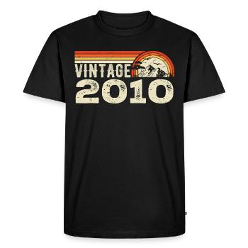 Vintage 2010 Cadeau Anniversaire 2010 Rétro 2010 - T-shirt Premium bio Homme - noir - Devant - Nico (187cm)