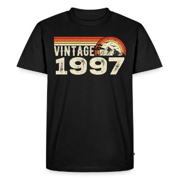 Vintage 1997 Cadeau Anniversaire 1997 Rétro 1997 - T-shirt Premium bio Homme - noir - Devant - Nico (187cm)