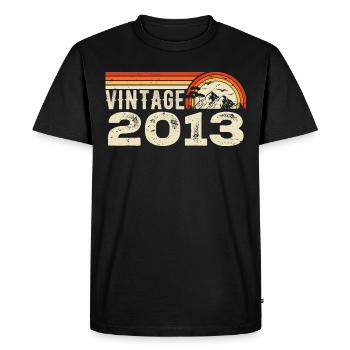 Vintage 2013 Cadeau Anniversaire 2013 Rétro 2013 - T-shirt Premium bio Homme - noir - Devant - Nico (187cm)