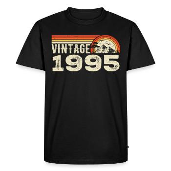Vintage 1995 Cadeau Anniversaire 1995 Rétro 1995 - T-shirt Premium bio Homme - noir - Devant - Nico (187cm)