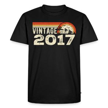 Vintage 2017 Birthday Gift 2017 Retro 2017 - Men's Premium Organic T-Shirt - black - Front - Nico (187cm)