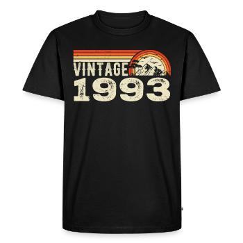 Vintage 1993 Cadeau Anniversaire 1993 Rétro 1993 - T-shirt Premium bio Homme - noir - Devant - Nico (187cm)