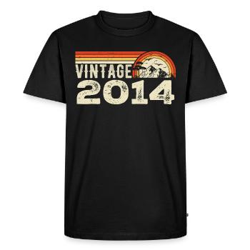 Vintage 2014 Retro 2014 Birthday Gift 2014 - Men's Premium Organic T-Shirt - black - Front - Nico (187cm)