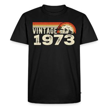 Vintage 1973 Birthday Gift 1973 Retro 1973 - Men's Premium Organic T-Shirt - black - Front - Nico (187cm)