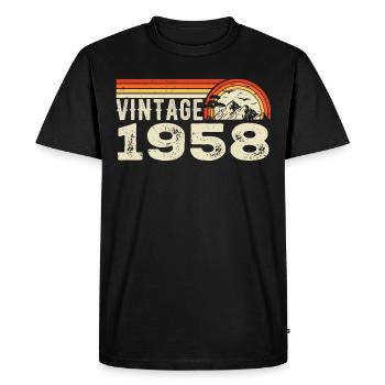 Vintage 1958 Cadeau Anniversaire 1958 Rétro 1958 - T-shirt Premium bio Homme - noir - Devant - Nico (187cm)