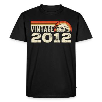 Vintage 2012 Retro 2012 Birthday Gift - Men's Premium Organic T-Shirt - black - Front - Nico (187cm)
